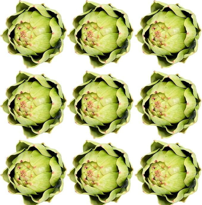 Large Green Artificial Artichoke Vegetables Fake Artichoke for Home Decor (9pcs) | Amazon (US)