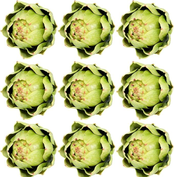 Large Green Artificial Artichoke Vegetables Fake Artichoke for Home Decor (9pcs) | Amazon (US)