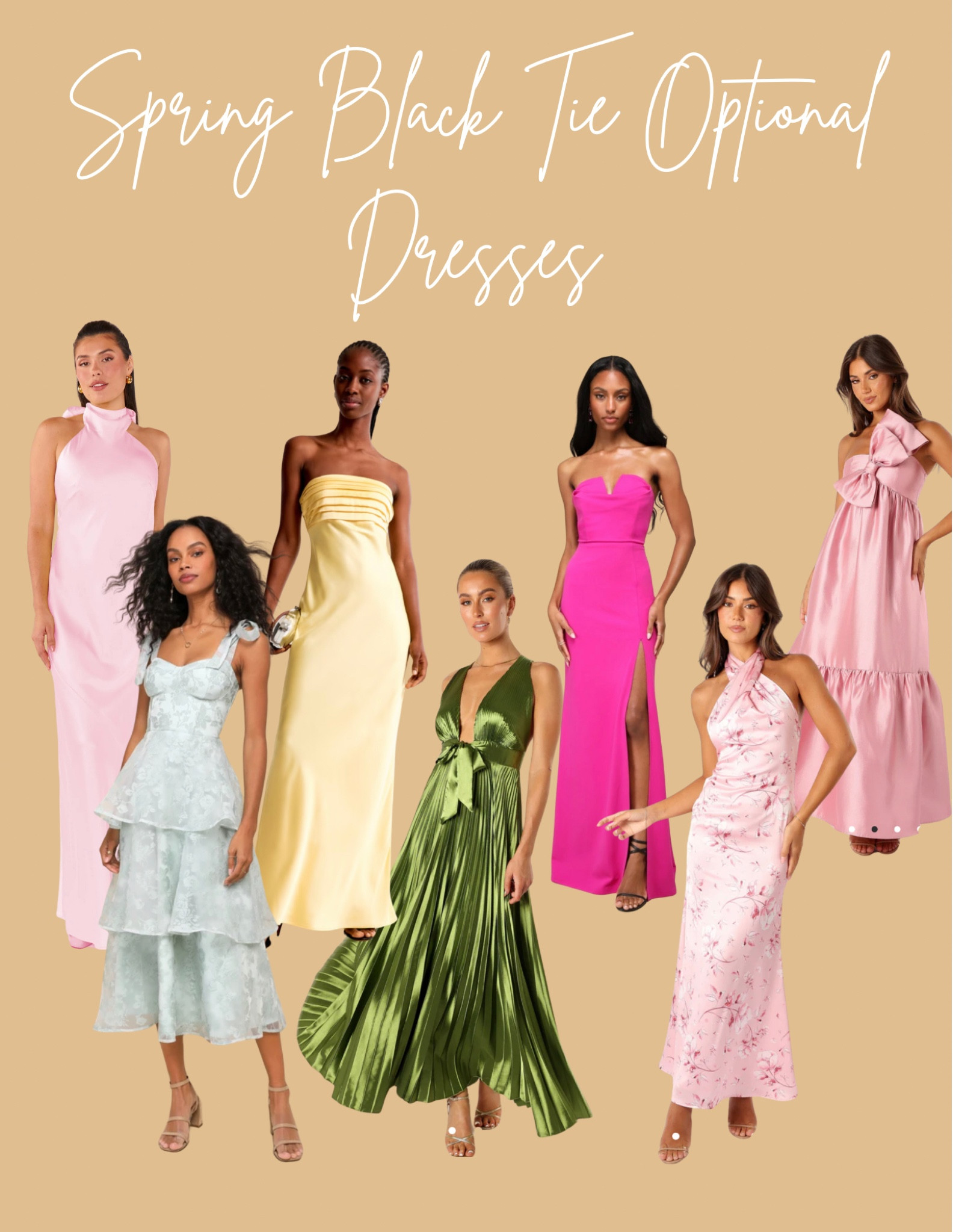 Spring black tie optional/formal dresses for wedding/events/galas/etc! Some dresses come in multiple colors 💕

#LTKSeasonal #LTKWedding #LTKParties