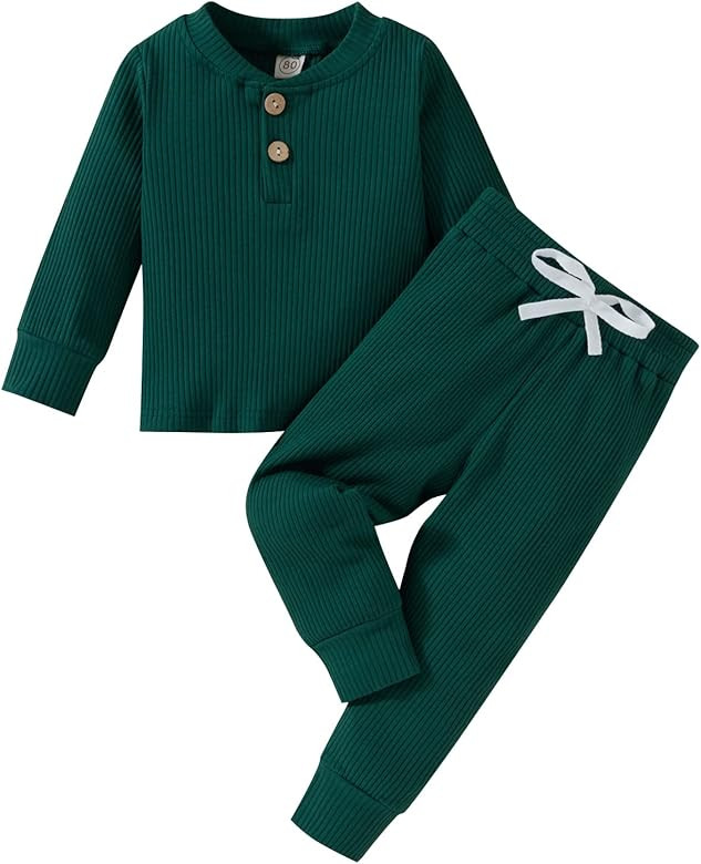 Toddler Boy Fall Clothes 2T 3T 4T 5T Outfits Winter Long Sleeve Knitted Cotton Tops & Pants Sets ... | Amazon (US)