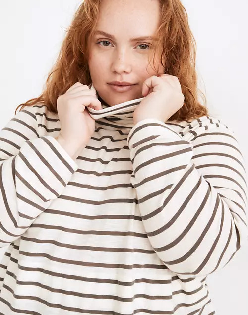 Plus Whisper Cotton Turtleneck in Esme Stripe | Madewell