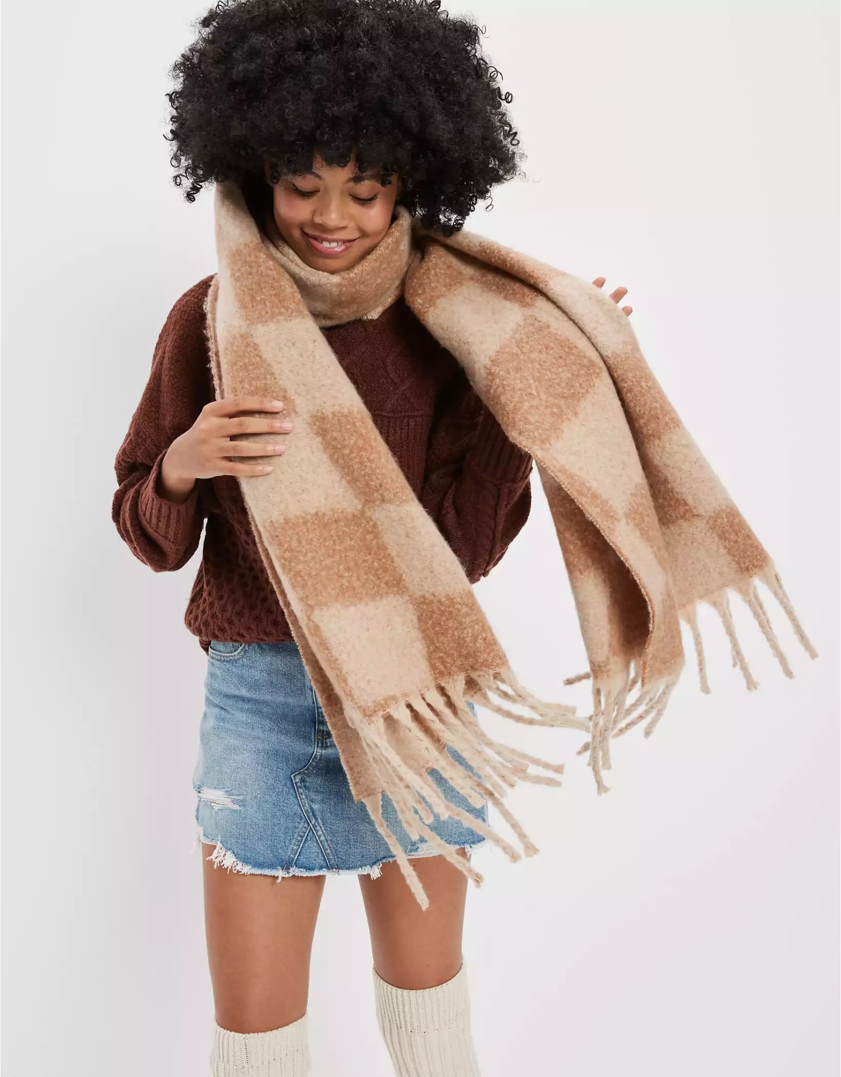 AE Checkerboard Scarf | American Eagle Outfitters (US & CA)