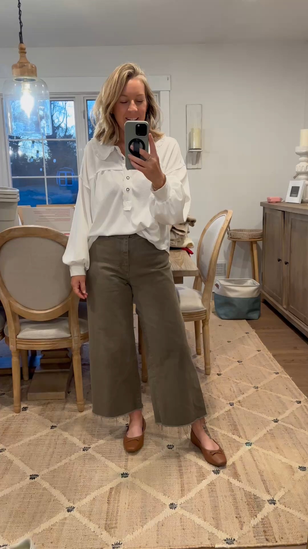 Ootd for a HS art teacher! 
Small top and 10 jeans. I sized up one and trimmed them. Tts 8 cushy flats! Enjoy my friends and have a GREAT day! 

#LTKStyleTip #LTKFindsUnder50 #LTKWatchNow