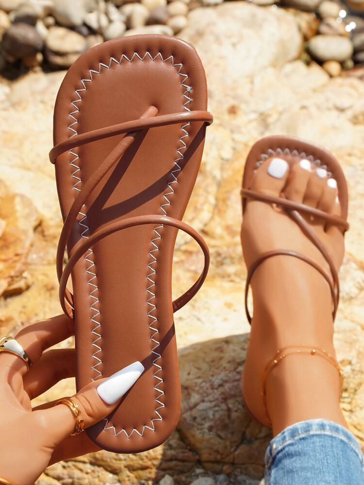 Women Minimalist Thong Sandals, Fashion Summer Flat Sandals | SHEIN