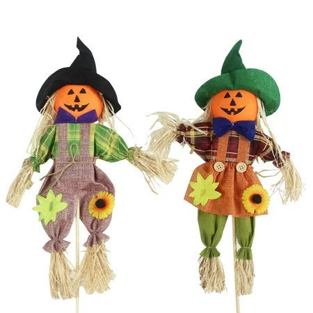 2 Pack Fall Scarecrow, Thanksgiving Scarecrow Decor Halloween Home Decorations Scarecrow Decoration for Garden, Home, Yard, Porch Decor, 16 inch | Walmart (US)