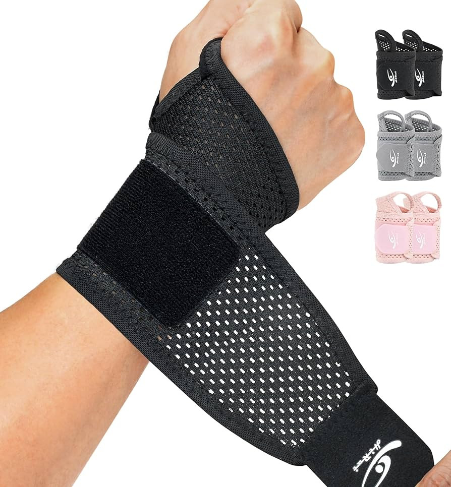 HiRui 2-Pack Ultra-Thin Mesh Wrist Wraps - Breathable, Adjustable Wrist Support for Workouts & Da... | Amazon (US)