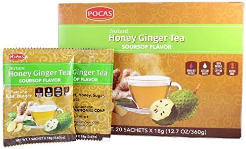 Pocas Instant Honey Ginger Tea Soursop Flavor 20 Sachets Pack of 2 | Amazon (US)