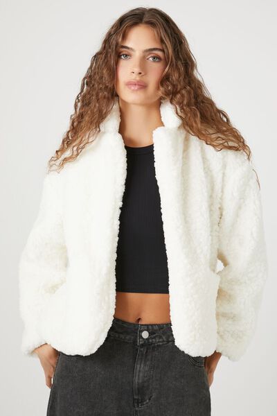Faux Shearling Open-Front Jacket | Forever 21 (US)