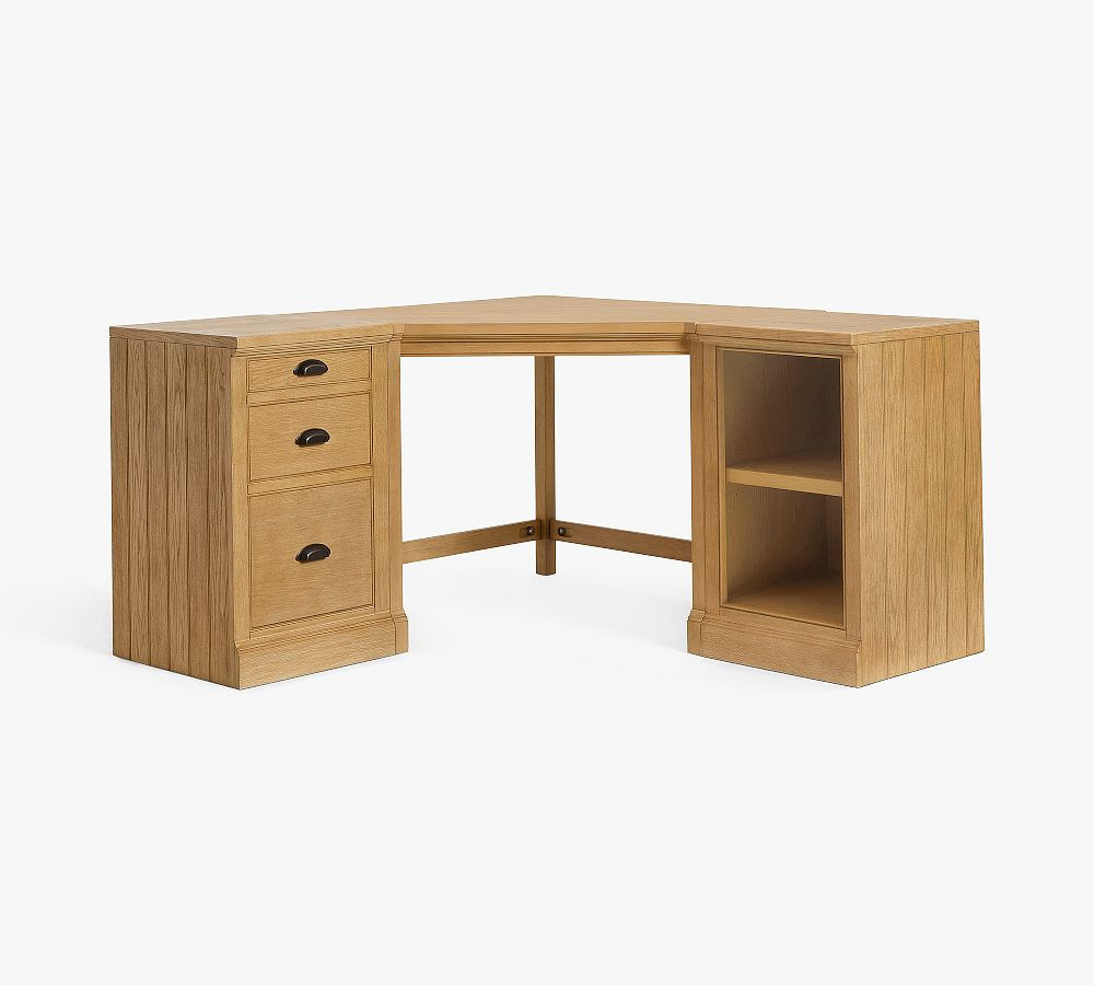 Aubrey 58'' Corner Desk with Mixed Cabinets, Seadrift | Pottery Barn (US)