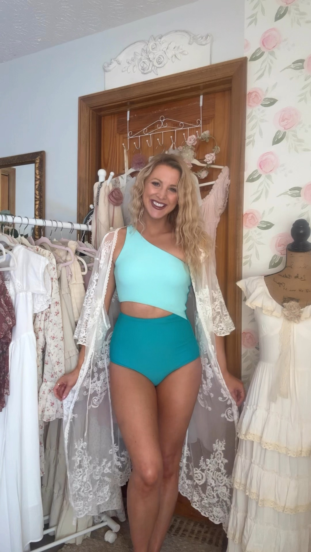 Aquamarine dreams 🐚🌊 
I love Pink Desert for modest, full coverage swimwear! 

#LTKSaleAlert #LTKSwim #LTKSeasonal