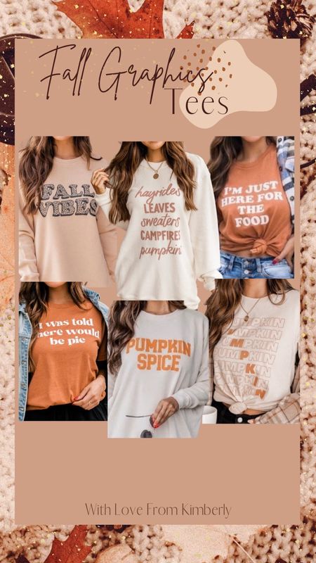 Fall Graphic Tees and Sweatshirts / pumpkin spice / fall vibes / thanksgiving graphic tee / thanksgiving graphic sweatshirts 

#LTKSeasonal #LTKHoliday #LTKunder50