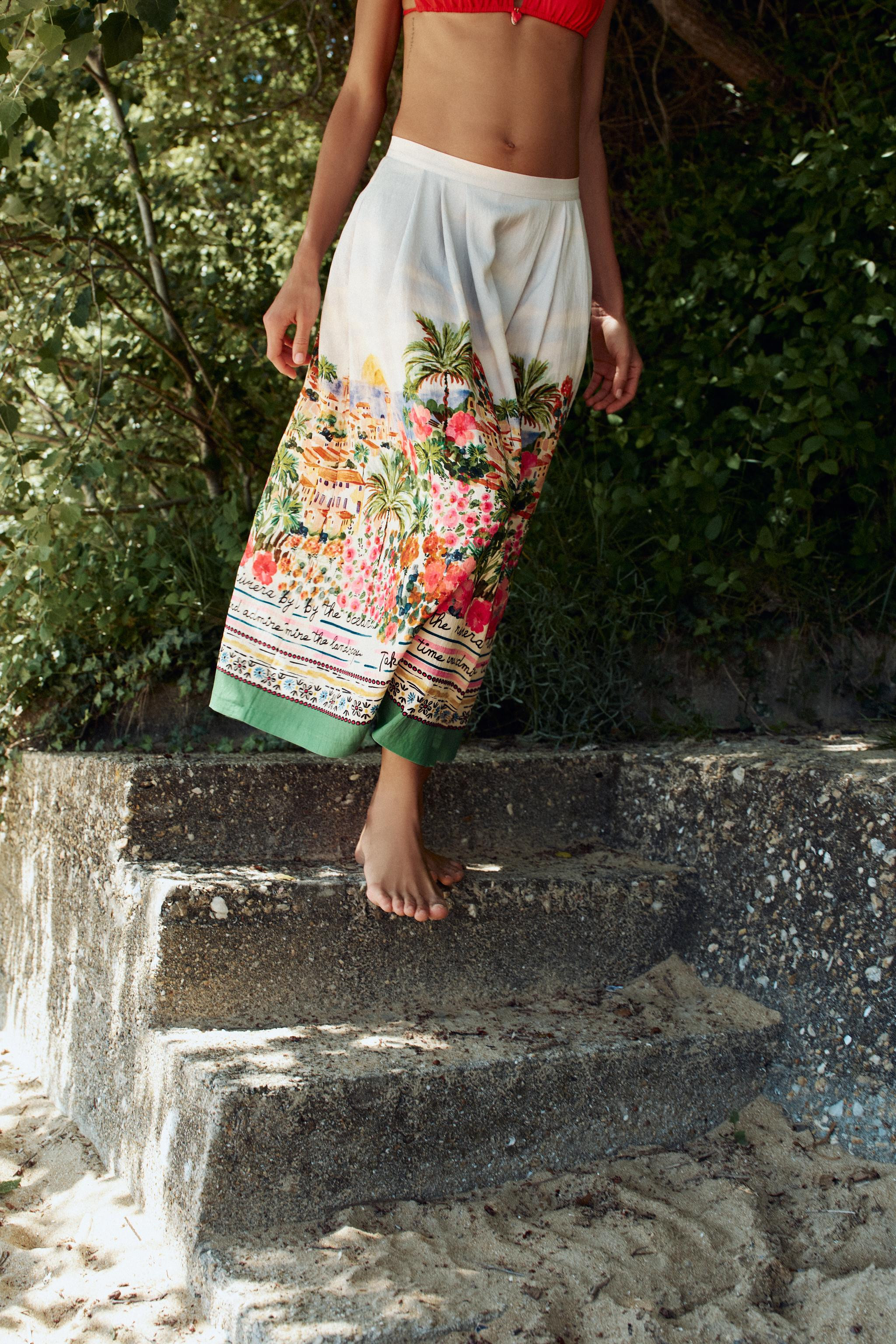 GONNA MIDI A STRATI STAMPATA | Zara IT