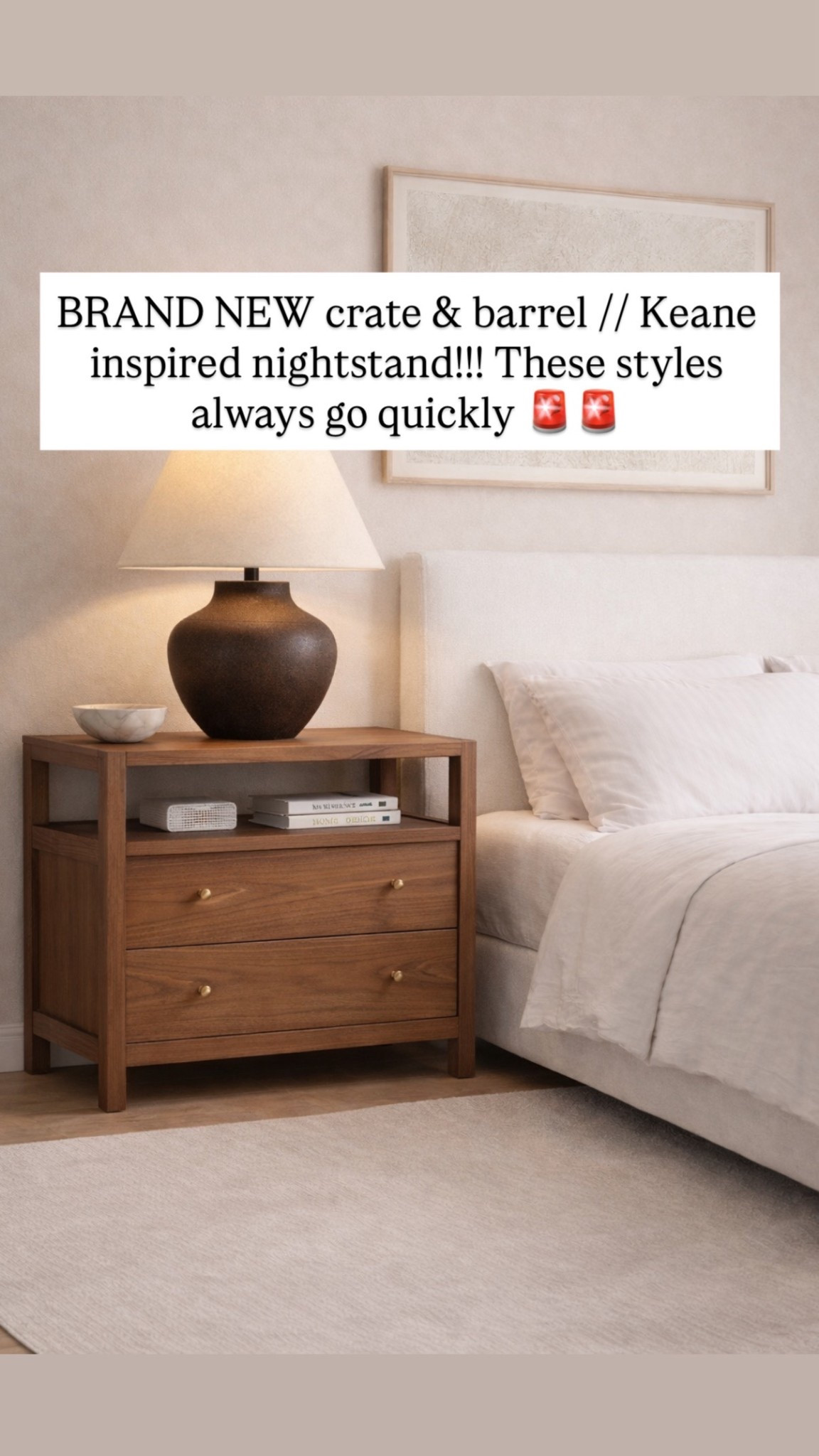 BRAND NEW crate & barrel // Keane inspired nightstand!!! These styles always go quickly 🚨🚨

#LTKHome #LTKSaleAlert