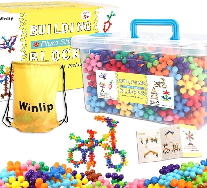 330 pcs Building Blocks, Educational Building Toys Stem Toys Building Discs Sets Interlocking Sol... | Amazon (US)