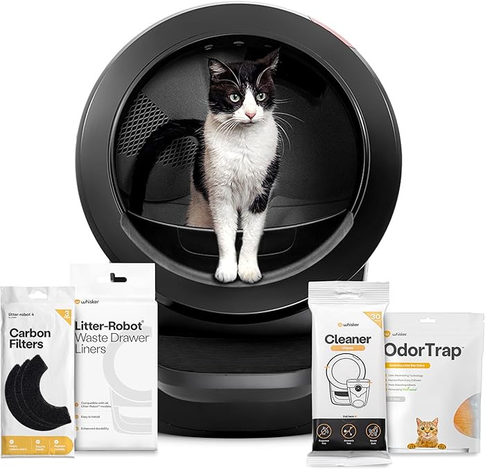 Litter-Robot 4 Supply Bundle by Whisker, Black - Automatic, Self-Cleaning Cat Litter Box, Include... | Amazon (US)