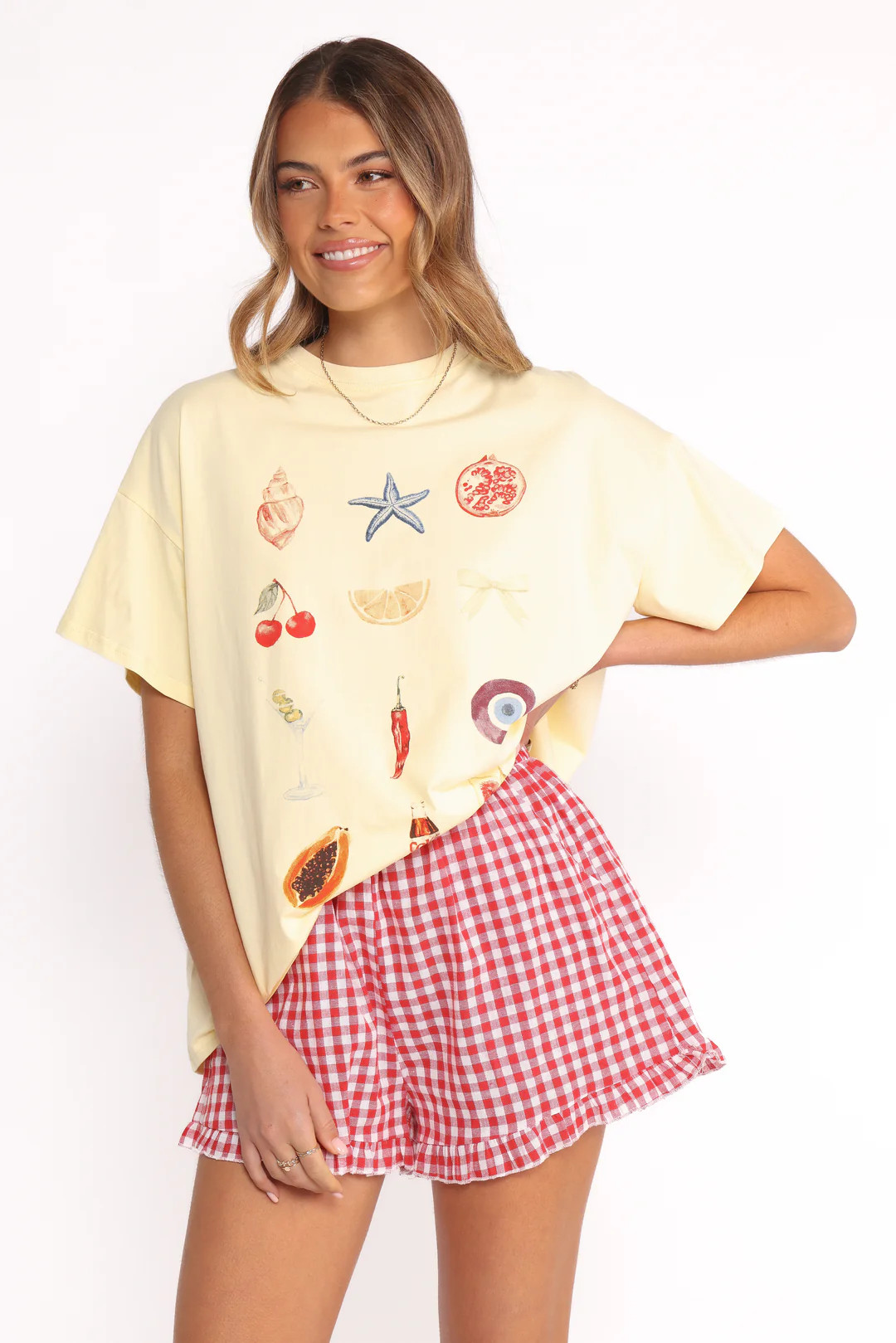 Daphne Short Set - Yellow Red Gingham | Petal & Pup (US)
