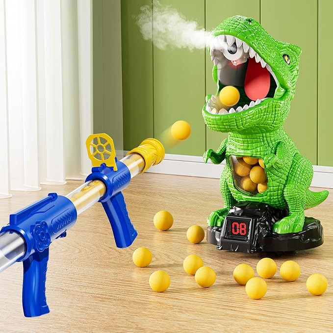 NIPLOOOW Moveable Dinosaur Shooting Toys for Kids 3-8 Years, Movable Shooting Target Toy with Air... | Amazon (US)