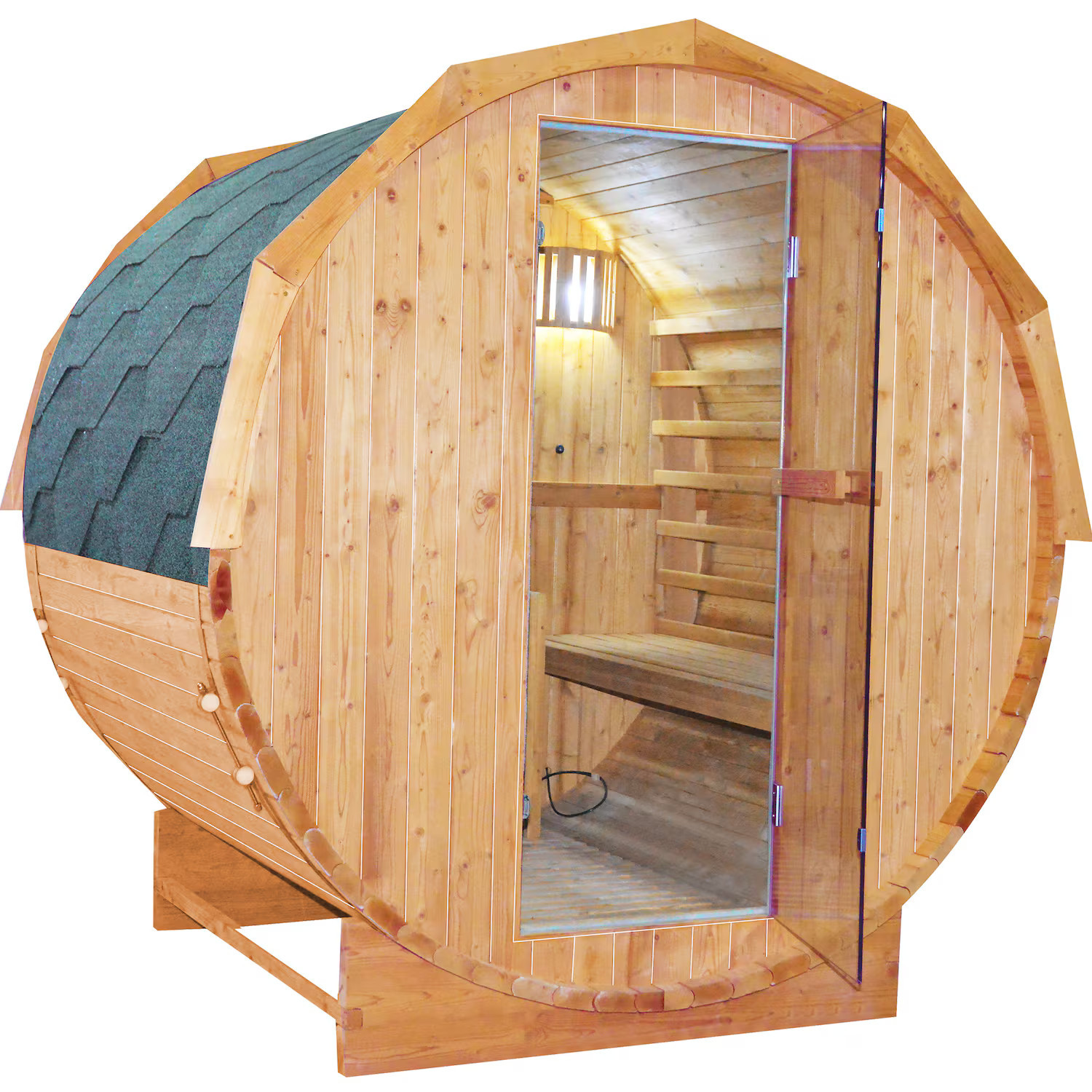 Mondawe - 4.5KW Carbonized Spruce High-Heat Sauna - Ameican White Oak | Best Buy U.S.