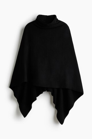 H & M - Roll-Neck Cape - Black | H&M (US + CA)