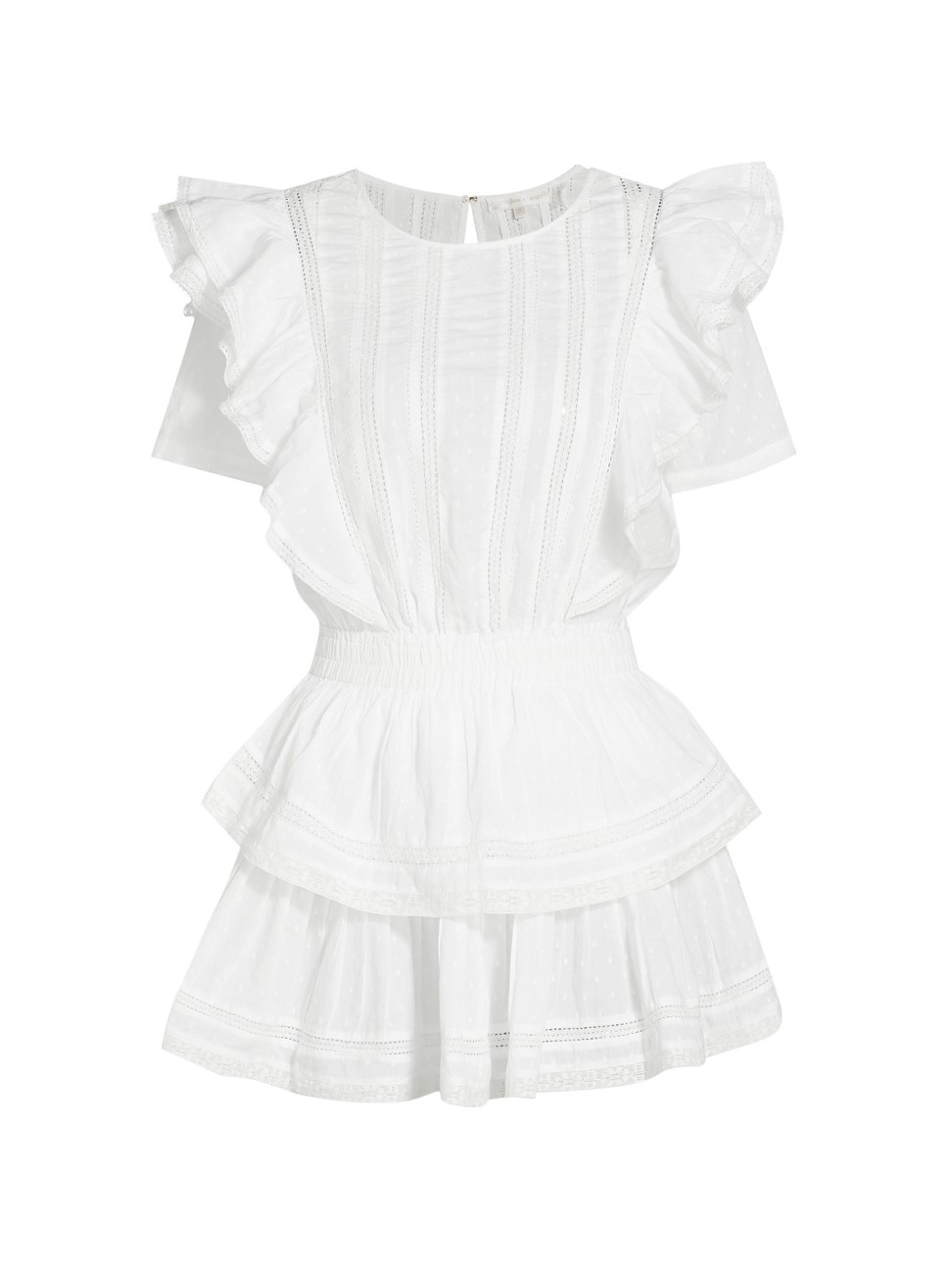 Women's Natasha Flounce Tiered Dress - White - Size Medium | Saks Fifth Avenue