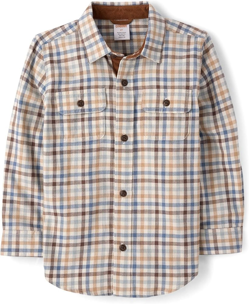 Gymboree Boys' and Toddler Long Sleeve Button Up Shirt | Amazon (US)