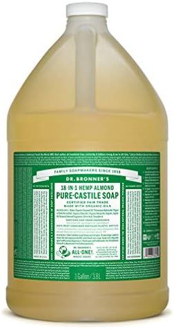 Dr. Bronner’s - Pure-Castile Liquid Soap (Almond, 1 Gallon) - Made with Organic Oils, 18-in-1 U... | Amazon (US)