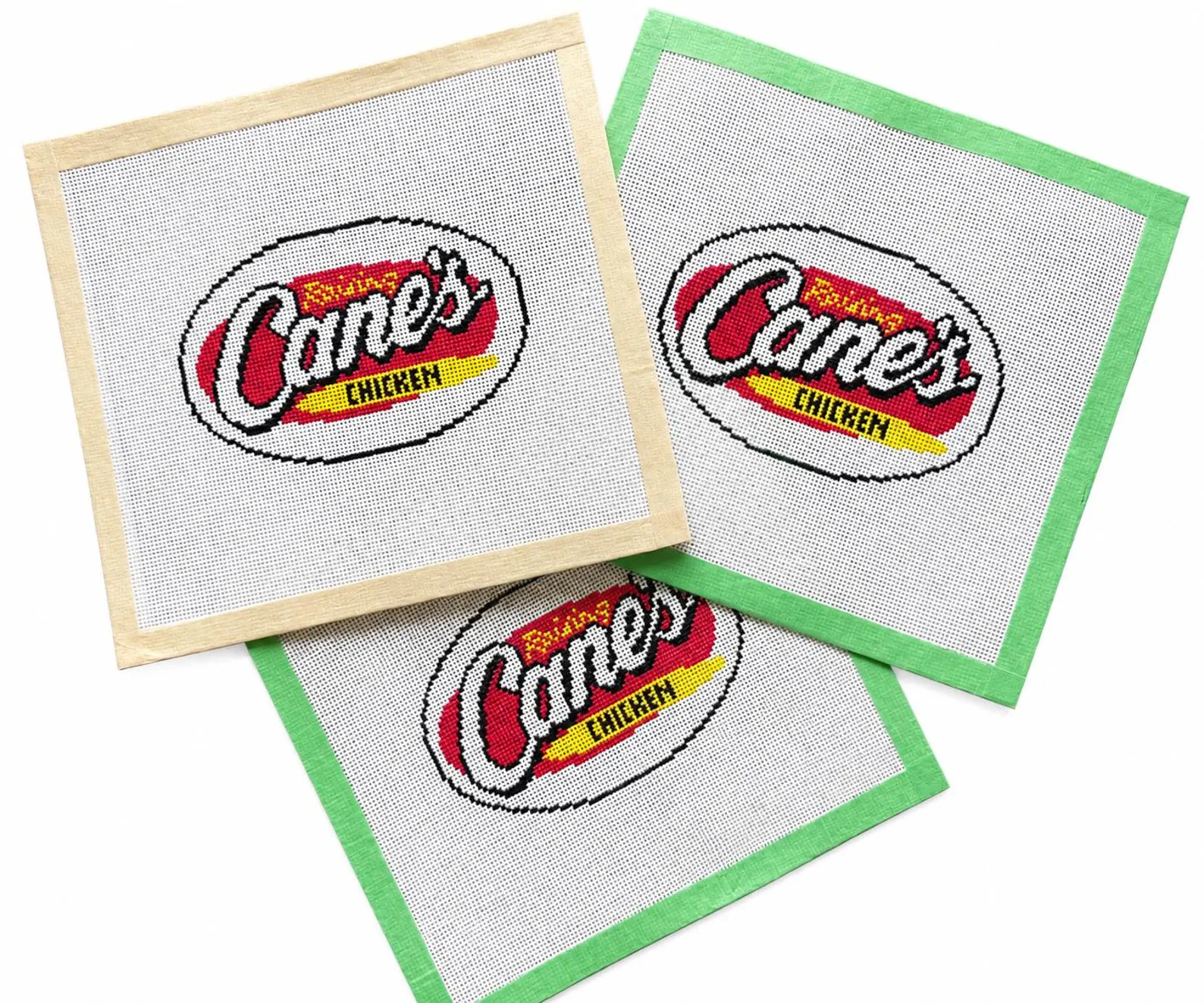 Raising Canes Needlepoint Canvas Ornament Hand painted Restaurant Fast food | Etsy (Global)