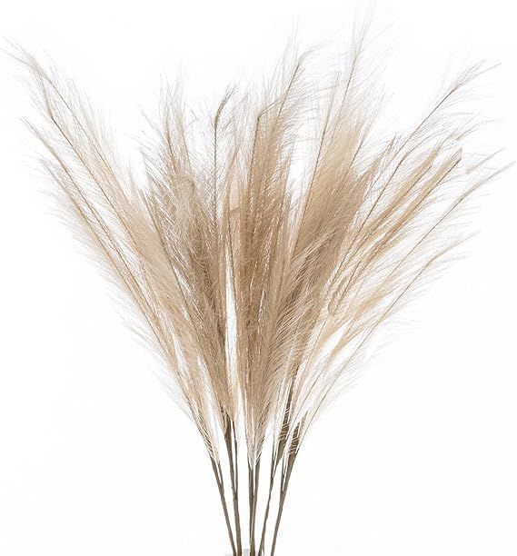 UiiziC Faux Pampas Grass 6 PCS 35"/90cm Dried Fluffy Artificial Flowers Ascendant Grass for Vase ... | Amazon (US)