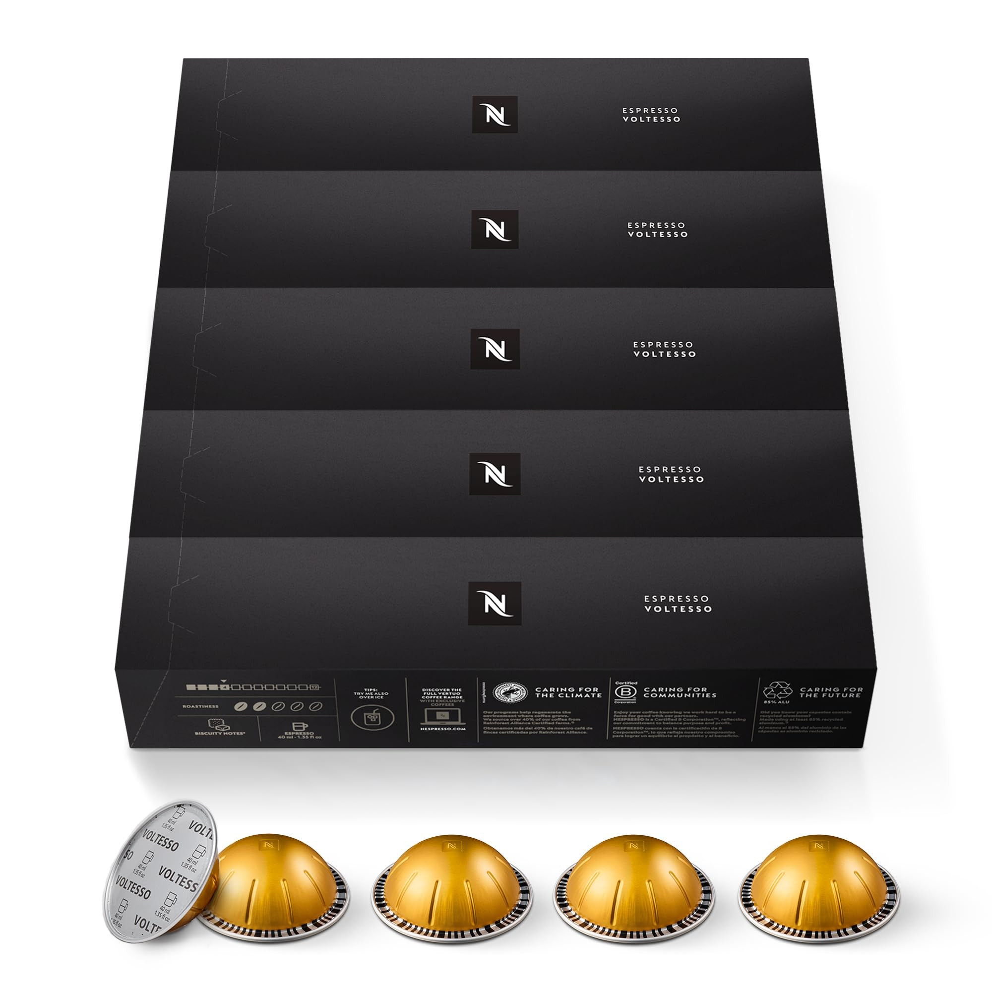 Nespresso Capsules Vertuo, Voltesso, Mild Roast Espresso, 50-Count Espresso Pods, Brews 1.35oz. | Amazon (US)