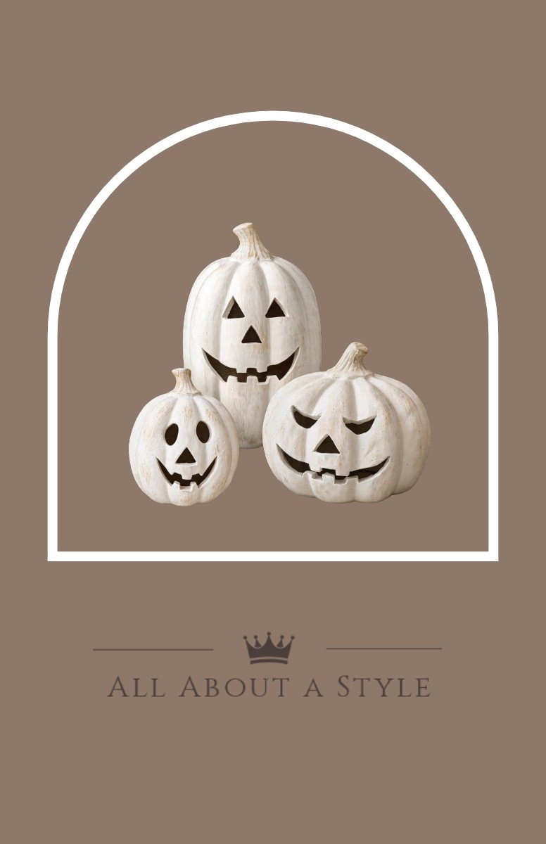 Keeping Halloween a little more my style. 🤍

I’m loving these soft, neutral pumpkins for a more subtle fall look. 

Shop them on my LTK!

#HalloweenDecor #FallDecor #NeutralDecor #HomeDecor

#LTKHome