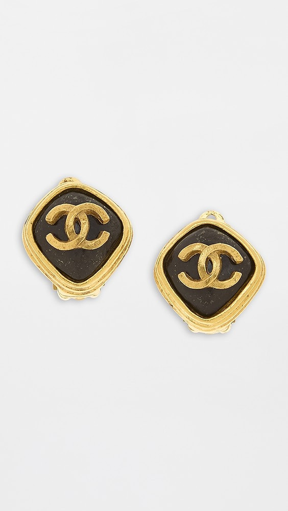 Chanel Gold Stone On Diamond Earrings | Shopbop