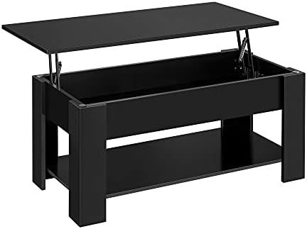 YAHEETECH Modern Wood Lift Top Coffee Table w/Hidden Compartment and Storage Shelf Cabinet for Li... | Amazon (US)