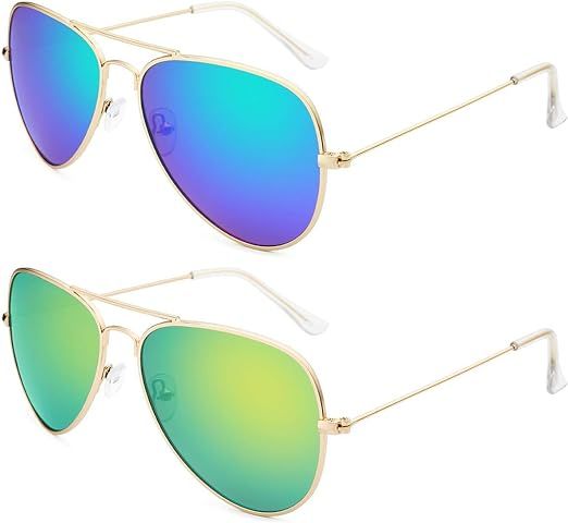 Livhò Sunglasses for Men Women Aviator Polarized Metal Mirror UV 400 Lens Protection | Amazon (US)