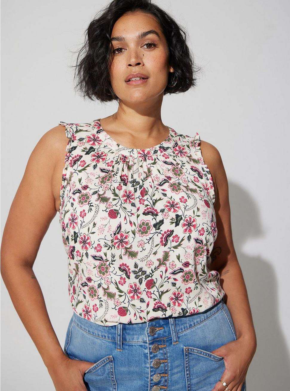 Rayon Slub Crew Neck Tank | Torrid (US & Canada)