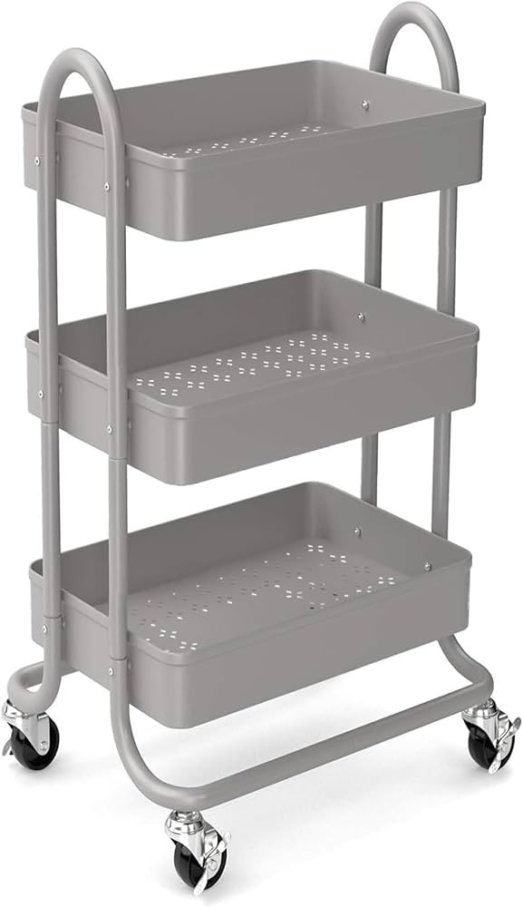 KoolerThings 3-Tier Rolling Metal Storage Organizer - Mobile Utility Rolling Storage Cart, Kitche... | Amazon (US)