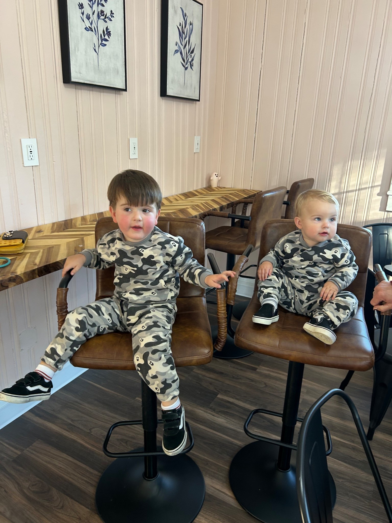 It’s impossible for me to get these two to both look at the same time for pictures 🤣 but this ghost set from Walmart was the perfect outfit for our coffee date this morning! This is from the brand way to celebrate at Walmart and they fit true to size! This set is on sale for only $7.98!! Such a good deal for matching sets!! 

#LTKHalloween #LTKBaby #LTKKids