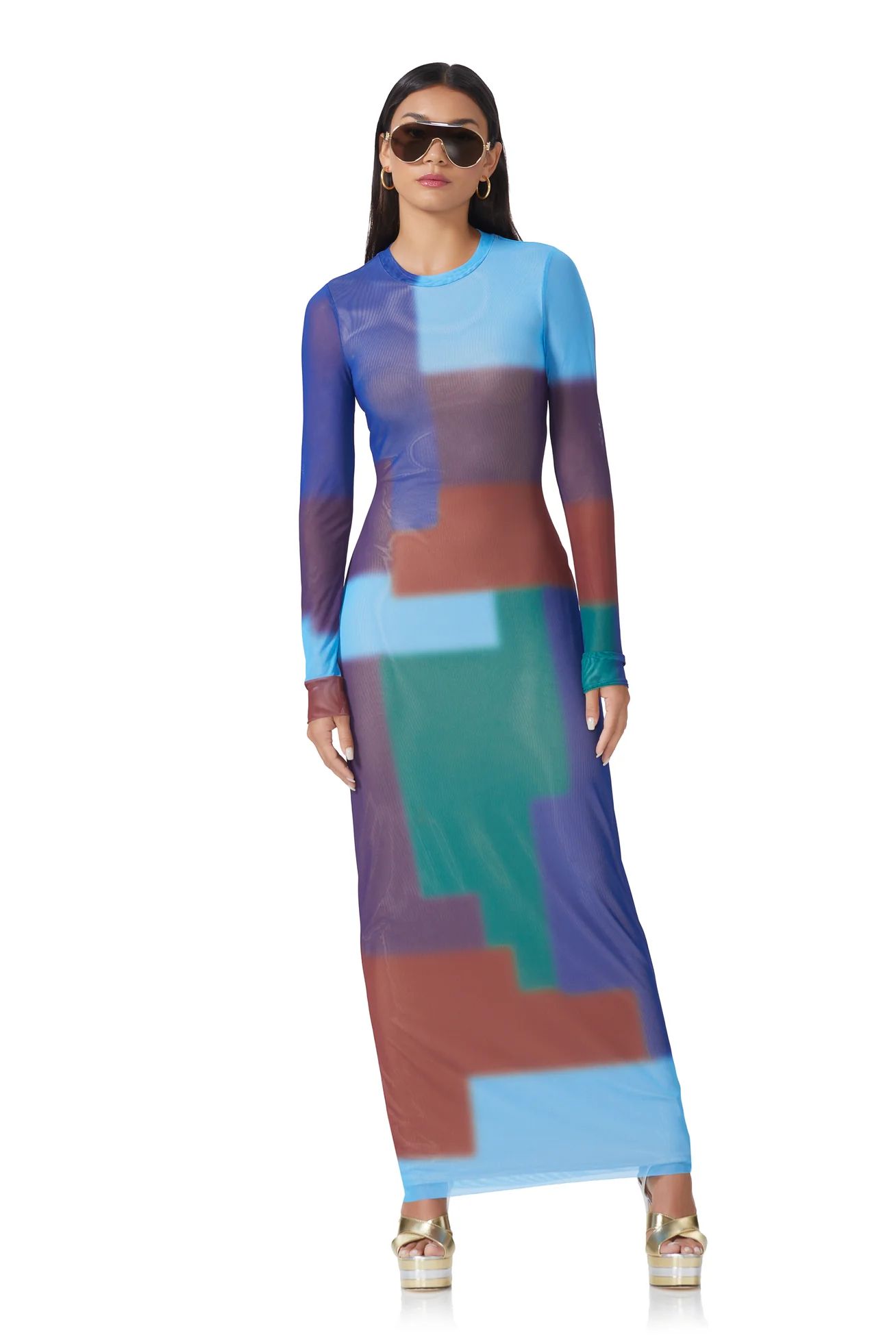 Didi Dress - Blur Block Geo | ShopAFRM