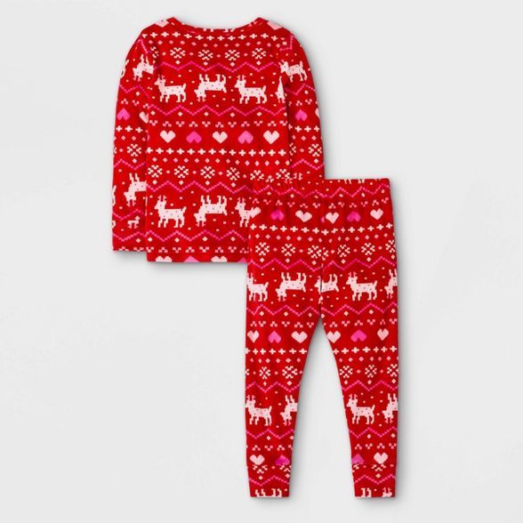 Toddler Girls' Fair Isle Pajama Set - Cat & Jack™ Red | Target