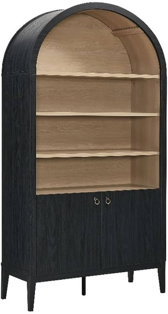 Modway Nolan Tall Arched Storage Display Cabinet in Black - 74 Inch Arch Bookshelf with Open and ... | Amazon (US)