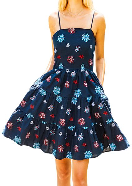 American Celebration Limited Edition Ruffle Dress - Navy | Kiel James Patrick