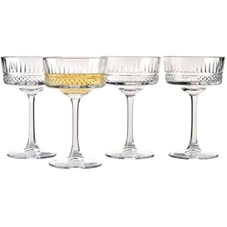 Vintage Art Deco Coupe Glasses Set of 6, 10 oz Martini Glasses, Coupe Cocktail Glasses,Elegant Ha... | Amazon (US)