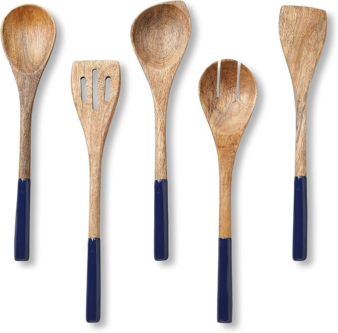 Wooden Spoons for Cooking, Set of 5 Nonstick Cookware Sets Includes Wooden Spoon, Serving Fork, S... | Amazon (US)