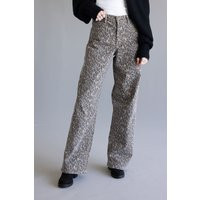 Hidden Alyx High Rise Slung Baggy Jeans for Women in Leopard Brown | Glik's