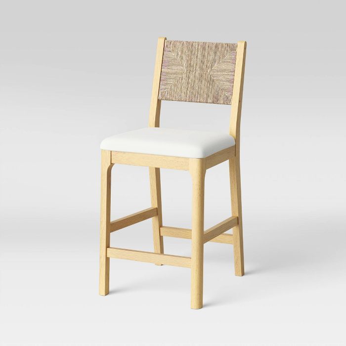 Bowman Counter Height Barstool Woven and Wood - Threshold&#8482; | Target