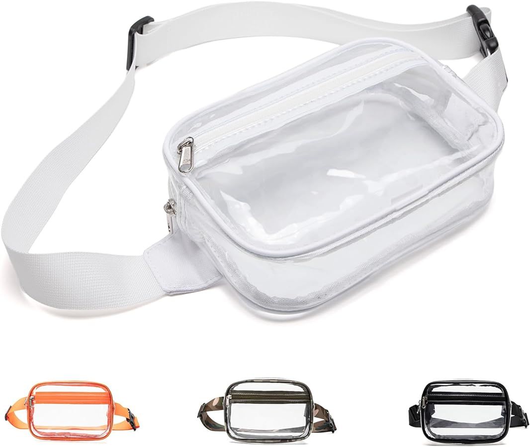 Clear Fanny Pack Stadium Approved - Waterproof Cute Waist Bag Stadium Approved Clear Purse Transp... | Amazon (US)