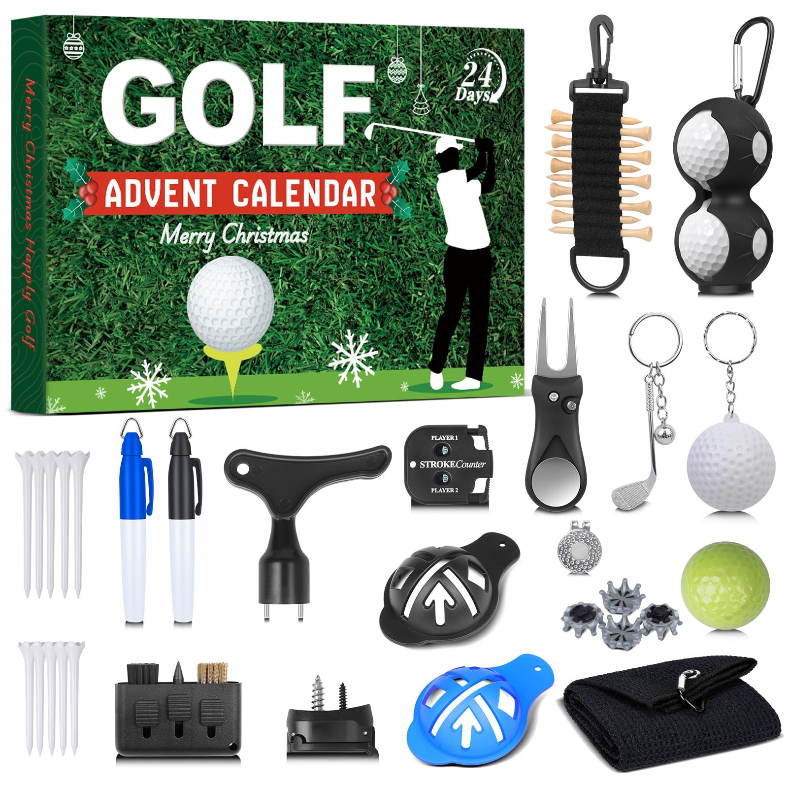 Golf Advent Calendar 2025 for Men Teen Boy, 24-Day Christmas Count-down Calendar for Father, Husb... | Amazon (US)