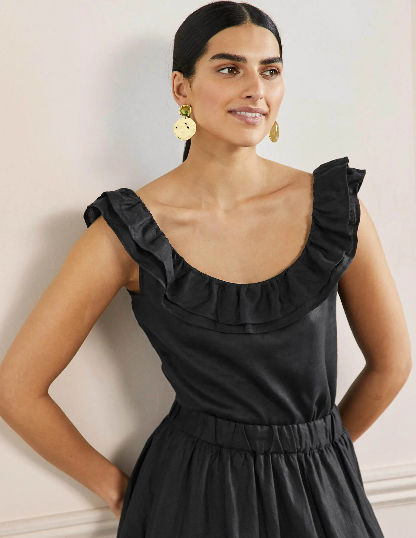 Sleeveless Ruffle Linen Top | Boden (US)