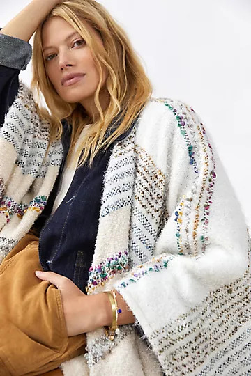 Striped Fringe Cardigan | Anthropologie (US)