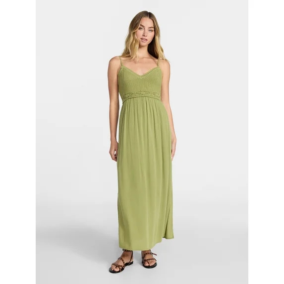 No Boundaries Mix Media Maxi Dress, Women's Sizes XXS-XXL | Walmart (US)