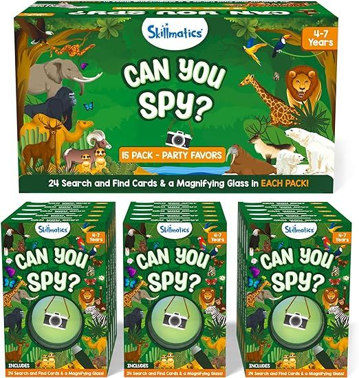 Skillmatics Party Favors (Pack of 15) - Can You Spy Animals Cards Set, Goodie Bag Stuffers for Ki... | Amazon (US)